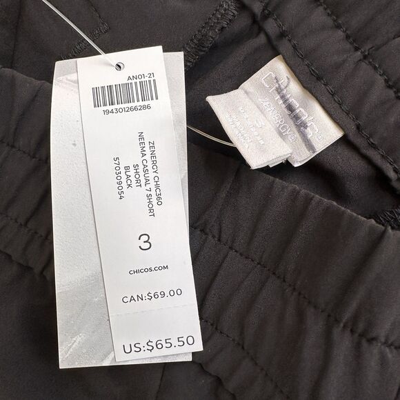 Chicos Zenergy Neema Pull On 7" Inseam Shorts Size 3 (16)  NWT UPF 50+ - Picture 6 of 6